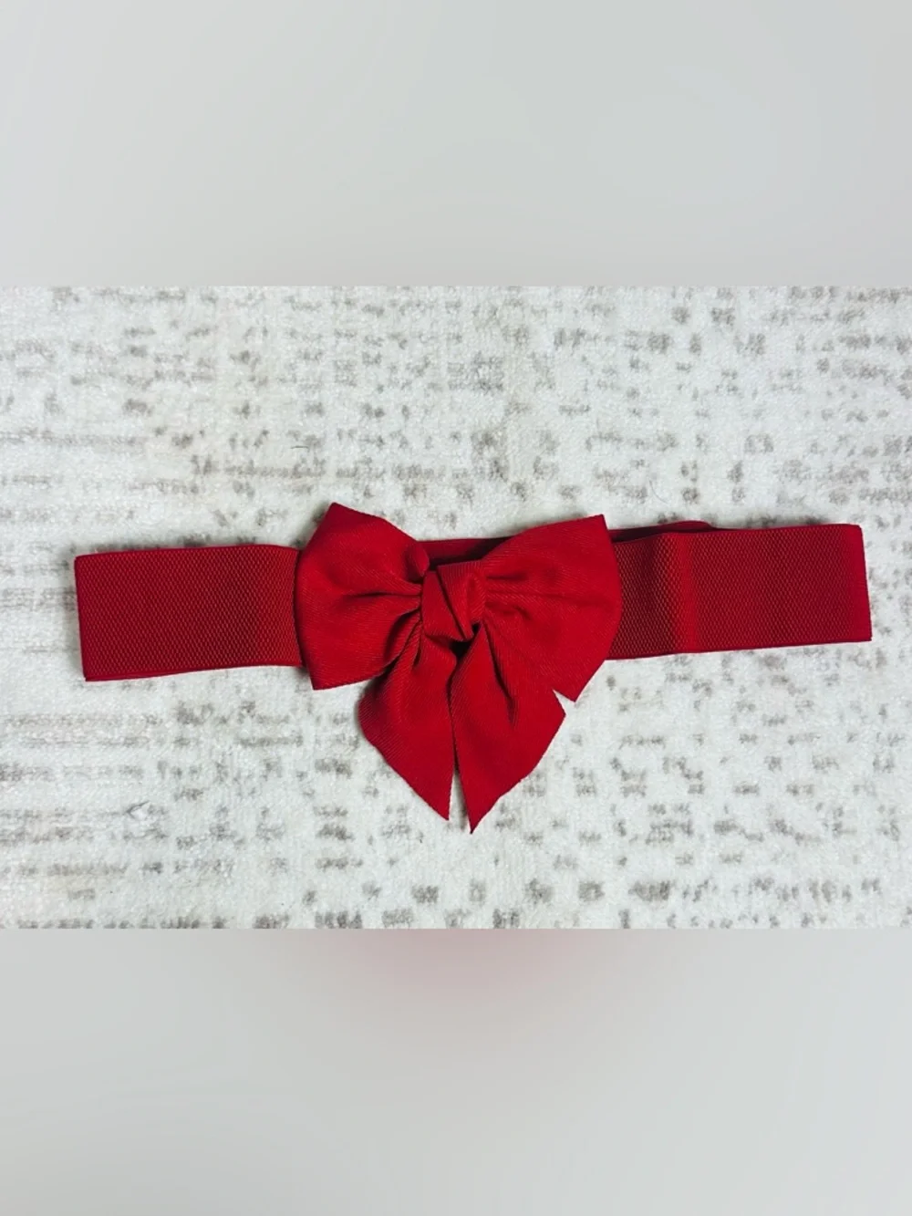 Source Unknown Red Bow Elastic Belts - Set of 6